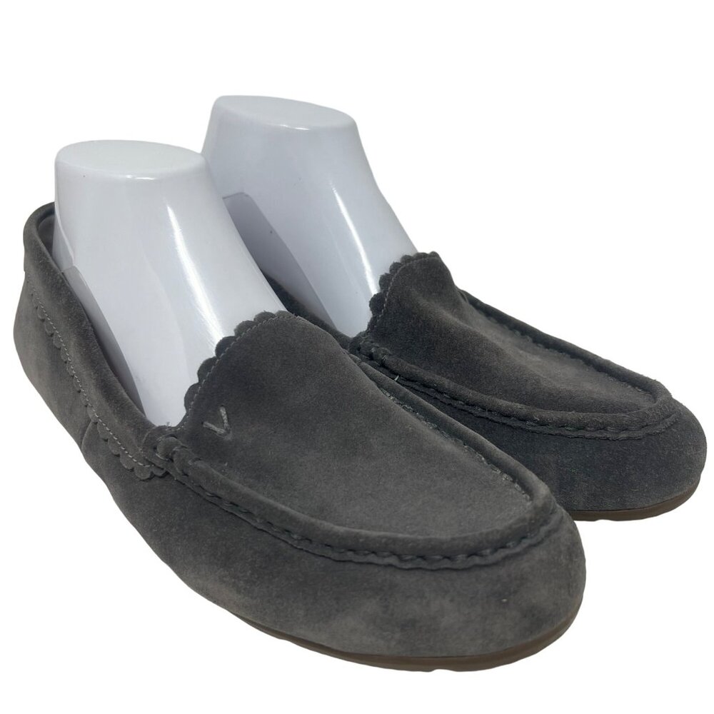 Vionic Womens McKenzie Gray Suede Leather Moccasins / Slippers Women's Size 10